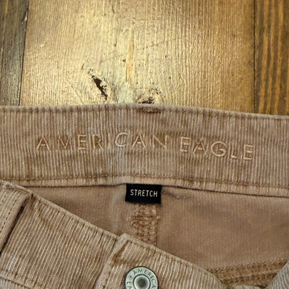 American Eagle Jeans Womens 6 Beige Corduroy Super High Rise Flare Stretch - Picture 6 of 9